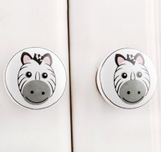 Zebra Flat Ceramic Knob